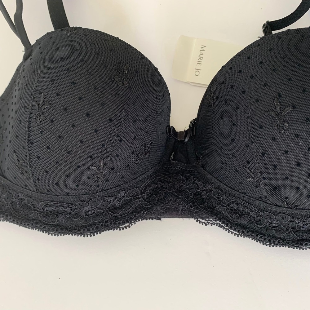 NWT Marie Jo SET Eirin Padded Underwire Balcony Bra 32D Panty Fleur de Lis Lace - Picture 7 of 16
